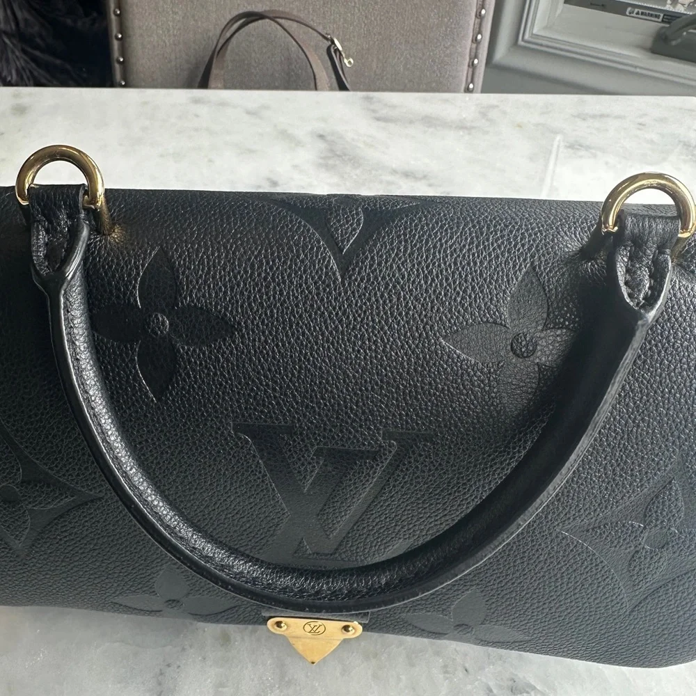 Louis Vuitton Madeleine MM Black Monogram Empreinte Top Handle Satchel Gold - Picture 12 of 12